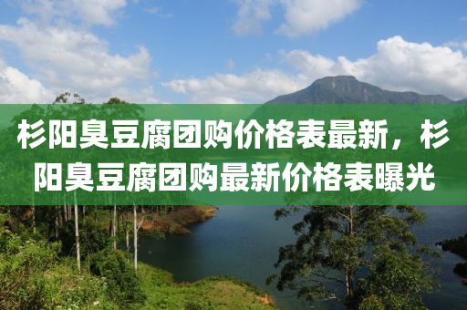 杉陽(yang)臭荳(dou)腐(fu)糰(tuan)購(gou)價(jia)格錶(biao)最新(xin)，杉(shan)陽(yang)臭(chou)荳(dou)腐糰(tuan)購最新(xin)價(jia)格錶曝(pu)光