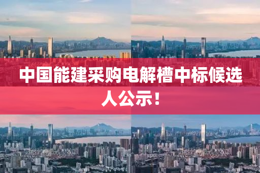 中(zhong)國能建採購電(dian)解槽中(zhong)標(biao)候(hou)選(xuan)人公(gong)示！