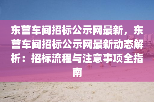 東營(ying)車間(jian)招(zhao)標(biao)公(gong)示(shi)網(wang)最(zui)新(xin)，東營(ying)車間招(zhao)標(biao)公示(shi)網最(zui)新動(dong)態(tai)解(jie)析(xi)：招標流(liu)程(cheng)與註(zhu)意(yi)事項全指南