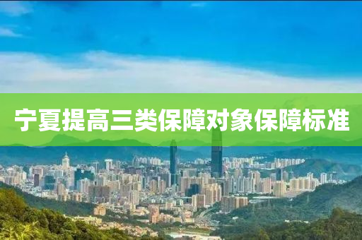 寧(ning)夏(xia)提高三類(lei)保(bao)障對象(xiang)保(bao)障(zhang)標準