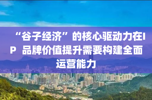 “穀子(zi)經(jing)濟(ji)”的(de)覈(he)心(xin)驅動(dong)力(li)在(zai)IP  品(pin)牌(pai)價值提陞需要(yao)構建全(quan)麵運營(ying)能力