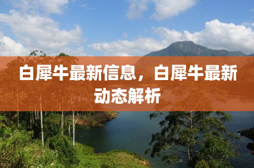 白(bai)犀(xi)牛最(zui)新信(xin)息，白(bai)犀牛最(zui)新動(dong)態(tai)解析(xi)