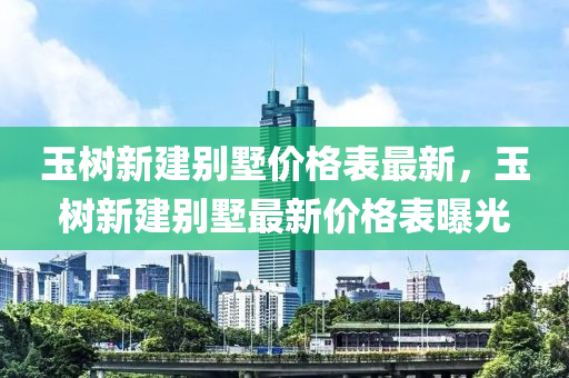 玉(yu)樹新建(jian)彆(bie)墅價格(ge)錶最新(xin)，玉樹(shu)新(xin)建(jian)彆墅最(zui)新價格錶曝光