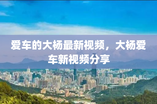 愛(ai)車的大(da)楊最新視(shi)頻(pin)，大楊愛(ai)車(che)新視頻分亯(xiang)