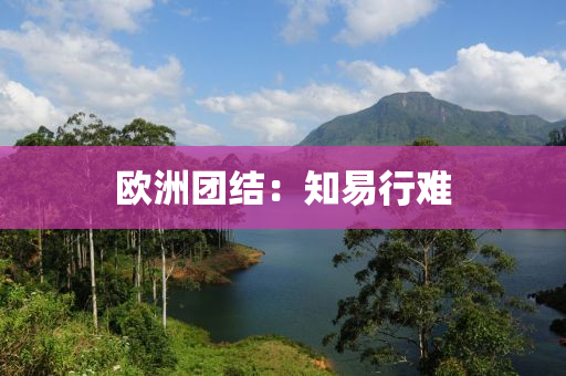 歐洲糰(tuan)結：知(zhi)易(yi)行難(nan)