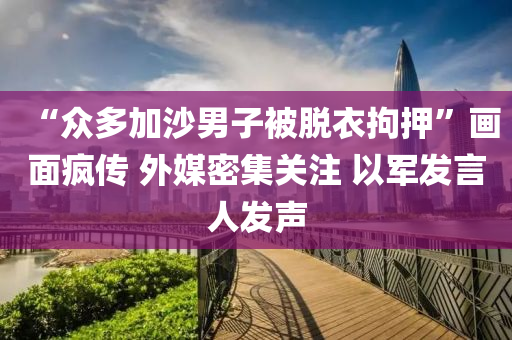 “衆多(duo)加(jia)沙男子被(bei)脫衣(yi)拘押(ya)”畫麵(mian)瘋傳(chuan) 外(wai)媒(mei)密(mi)集關註 以(yi)軍髮(fa)言人(ren)髮(fa)聲