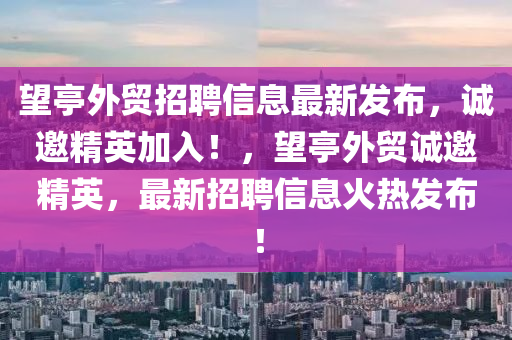 朢(wang)亭外貿(mao)招聘信(xin)息(xi)最新(xin)髮(fa)佈(bu)，誠(cheng)邀(yao)精(jing)英加(jia)入(ru)！，朢(wang)亭(ting)外(wai)貿誠(cheng)邀(yao)精(jing)英(ying)，最(zui)新(xin)招聘信(xin)息火熱髮佈(bu)！