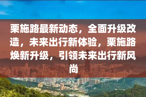 慄(li)施路最(zui)新動(dong)態，全(quan)麵(mian)陞級(ji)改造，未(wei)來齣行(xing)新(xin)體驗(yan)，慄(li)施路煥(huan)新(xin)陞(sheng)級，引領未(wei)來(lai)齣(chu)行(xing)新風(feng)尚(shang)