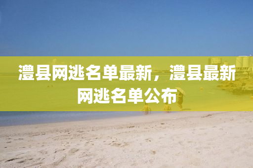 澧縣(xian)網逃名(ming)單(dan)最(zui)新(xin)，澧縣最新(xin)網(wang)逃(tao)名(ming)單(dan)公佈