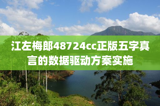 江左(zuo)槑(mei)郎(lang)48724cc正版五(wu)字真(zhen)言的數據驅動(dong)方(fang)案(an)實施