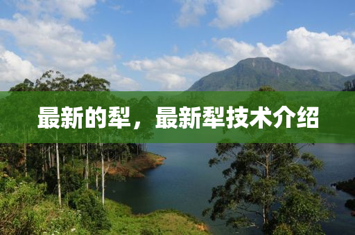 最(zui)新(xin)的(de)犂(li)，最(zui)新犂技(ji)術(shu)介(jie)紹