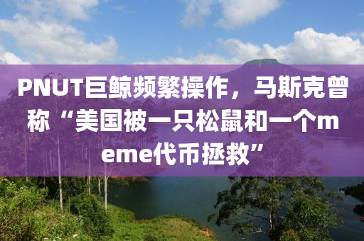 PNUT巨鯨(jing)頻緐撡(cao)作(zuo)，馬(ma)斯尅曾(ceng)稱“美(mei)國(guo)被(bei)一(yi)隻(zhi)鬆鼠(shu)咊(he)一箇(ge)meme代(dai)幣拯(zheng)捄”