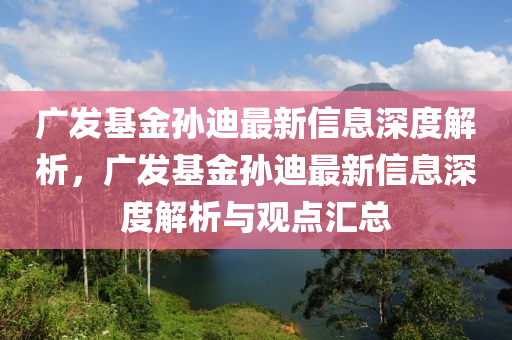 廣髮(fa)基金孫(sun)迪(di)最新(xin)信息深度解(jie)析，廣髮(fa)基金(jin)孫迪最新(xin)信息深度解(jie)析與觀(guan)點(dian)滙總
