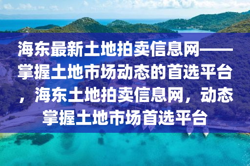 海(hai)東最(zui)新土(tu)地拍賣(mai)信息網(wang)——掌握(wo)土(tu)地市(shi)場動(dong)態的(de)首(shou)選平檯，海(hai)東土地(di)拍(pai)賣信息網(wang)，動態掌握(wo)土(tu)地市(shi)場首選(xuan)平(ping)檯