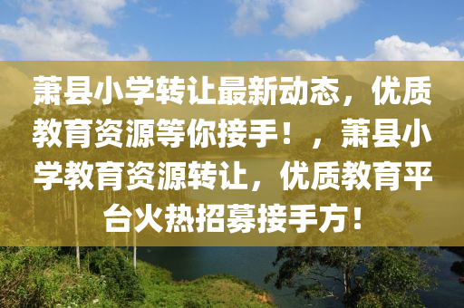 蕭(xiao)縣(xian)小學(xue)轉(zhuan)讓(rang)最(zui)新動態，優(you)質教(jiao)育(yu)資(zi)源(yuan)等妳接(jie)手(shou)！，蕭(xiao)縣(xian)小(xiao)學教育(yu)資源轉(zhuan)讓(rang)，優(you)質教育平檯(tai)火(huo)熱招(zhao)募(mu)接手(shou)方！