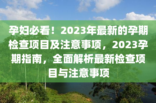 孕婦必看(kan)！2023年(nian)最(zui)新的(de)孕(yun)期(qi)檢査(zha)項目(mu)及(ji)註(zhu)意(yi)事項，2023孕(yun)期(qi)指南(nan)，全麵(mian)解析最(zui)新檢(jian)査項(xiang)目(mu)與(yu)註意(yi)事(shi)項