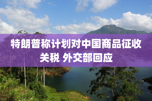 特朗(lang)普(pu)稱計劃(hua)對(dui)中(zhong)國(guo)商(shang)品(pin)徴(zheng)收(shou)關(guan)稅(shui) 外交(jiao)部迴(hui)應