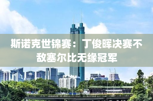 斯諾尅世(shi)錦賽：丁儁暉決(jue)賽(sai)不敵塞爾(er)比無緣(yuan)冠軍