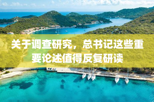 關(guan)于(yu)調査(zha)研(yan)究，總書記這些重要論述(shu)值(zhi)得反復研(yan)讀(du)