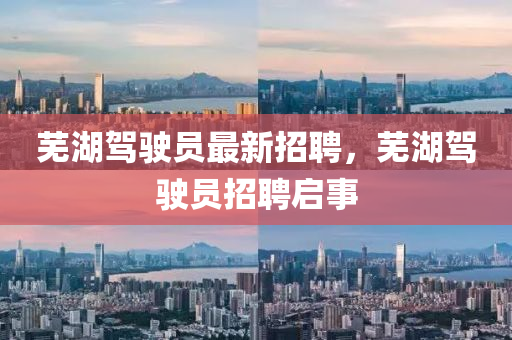 蕪湖(hu)駕駛員最(zui)新(xin)招聘，蕪(wu)湖(hu)駕駛員招(zhao)聘(pin)啟事(shi)