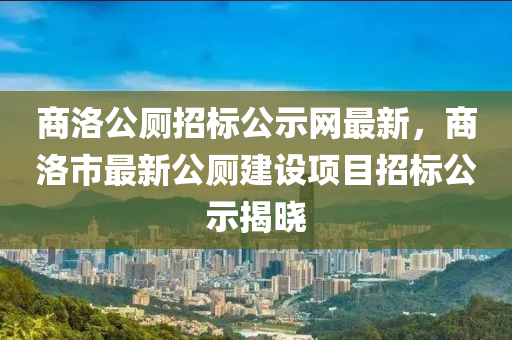 商(shang)洛公廁招(zhao)標公示網(wang)最(zui)新，商洛市(shi)最新(xin)公廁建設項(xiang)目招(zhao)標公(gong)示(shi)揭曉(xiao)