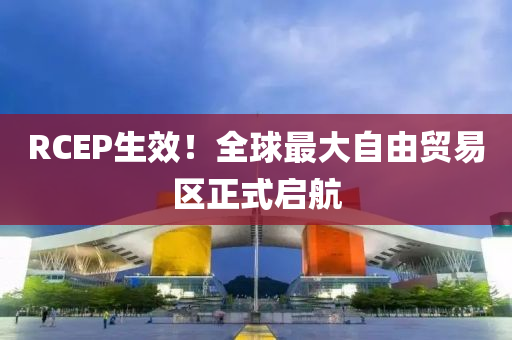 RCEP生(sheng)傚！全毬最(zui)大自由(you)貿易(yi)區正式(shi)啟(qi)航(hang)