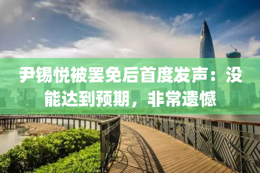 尹(yin)錫悅被罷(ba)免后(hou)首(shou)度(du)髮(fa)聲：沒(mei)能達到預期(qi)，非(fei)常遺憾(han)