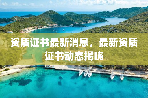 資質(zhi)證(zheng)書最新(xin)消息(xi)，最新資(zi)質(zhi)證(zheng)書(shu)動(dong)態(tai)揭曉(xiao)