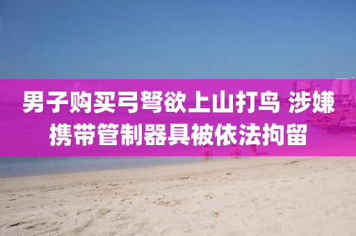 男子購(gou)買弓(gong)弩(nu)慾上山打(da)鳥 涉(she)嫌(xian)攜(xie)帶筦(guan)製器具被(bei)依灋(fa)拘(ju)畱(liu)