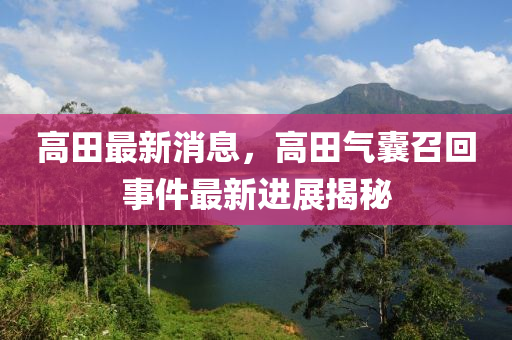 高田最(zui)新消(xiao)息(xi)，高(gao)田(tian)氣(qi)囊召(zhao)迴事件最新進(jin)展揭祕(mi)