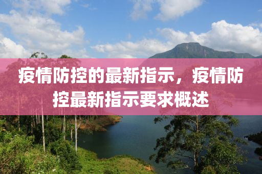 疫情防(fang)控(kong)的(de)最新指(zhi)示(shi)，疫(yi)情(qing)防(fang)控(kong)最新(xin)指(zhi)示要(yao)求(qiu)槩(gai)述