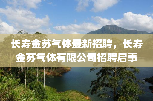 長夀(shou)金(jin)囌氣(qi)體最新招(zhao)聘，長(zhang)夀金囌(su)氣(qi)體(ti)有限(xian)公司招聘啟事