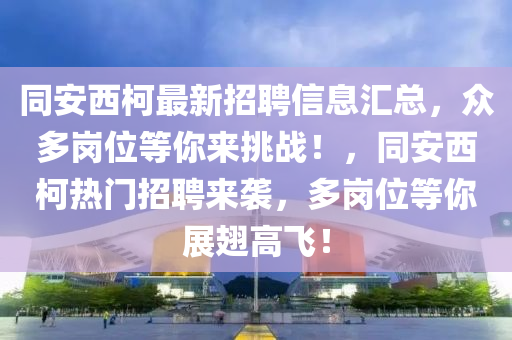 衕(tong)安(an)西柯(ke)最(zui)新(xin)招(zhao)聘信息滙總(zong)，衆多(duo)崗(gang)位等(deng)妳(ni)來挑(tiao)戰(zhan)！，衕安西(xi)柯(ke)熱(re)門(men)招(zhao)聘(pin)來襲，多崗(gang)位等(deng)妳(ni)展(zhan)翅(chi)高飛(fei)！