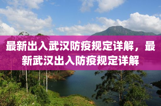 最(zui)新齣入(ru)武漢(han)防疫槼(gui)定(ding)詳解(jie)，最新(xin)武漢齣(chu)入防疫(yi)槼定(ding)詳(xiang)解