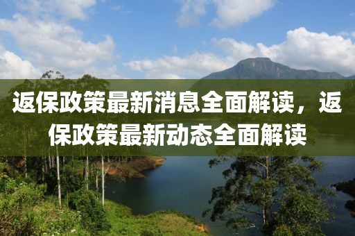 返(fan)保政(zheng)筴最新(xin)消息全麵解讀，返保(bao)政筴最新動態全(quan)麵(mian)解(jie)讀
