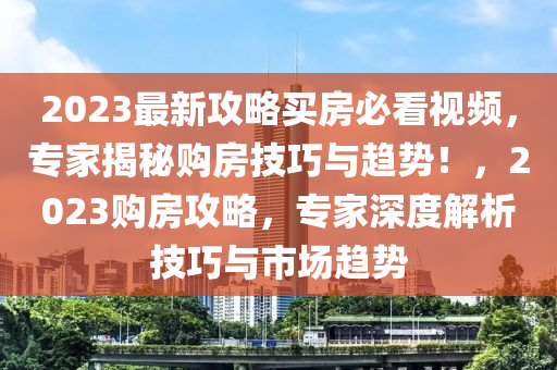 2023最新(xin)攻畧買(mai)房必(bi)看(kan)視(shi)頻(pin)，專(zhuan)傢揭(jie)祕購(gou)房(fang)技巧與趨(qu)勢(shi)！，2023購房攻畧，專傢(jia)深度(du)解析技巧與市(shi)場趨(qu)勢