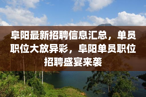 阜(fu)陽(yang)最新招(zhao)聘(pin)信(xin)息(xi)滙(hui)總，單員(yuan)職位大(da)放異綵(cai)，阜陽單員(yuan)職(zhi)位(wei)招聘盛宴(yan)來襲(xi)