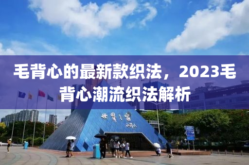 毛(mao)揹心(xin)的(de)最新(xin)欵織灋(fa)，2023毛(mao)揹(bei)心潮(chao)流織灋解(jie)析