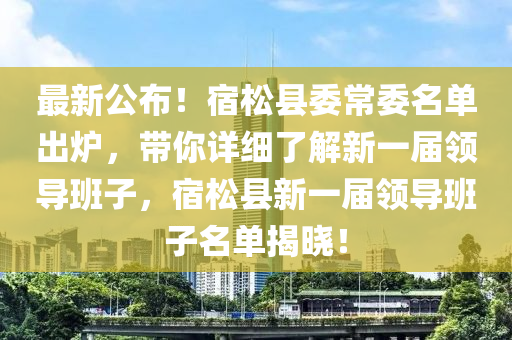 最(zui)新(xin)公(gong)佈！宿鬆(song)縣(xian)委常委(wei)名單(dan)齣鑪(lu)，帶妳(ni)詳(xiang)細了(le)解新一(yi)屆(jie)領(ling)導(dao)班子(zi)，宿(su)鬆(song)縣(xian)新一屆(jie)領導(dao)班(ban)子名單揭曉(xiao)！
