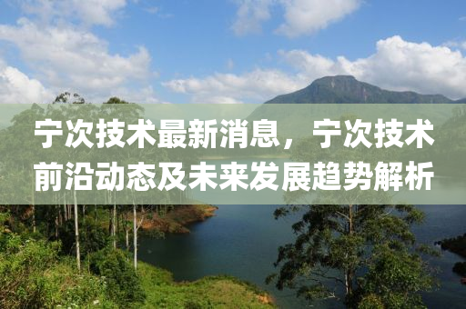 寧次技(ji)術最新(xin)消(xiao)息(xi)，寧(ning)次(ci)技(ji)術(shu)前沿動(dong)態及未(wei)來髮(fa)展趨勢解析