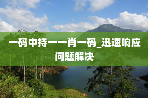 一碼(ma)中持(chi)一(yi)一(yi)肖(xiao)一碼_迅速(su)響應(ying)問(wen)題(ti)解決