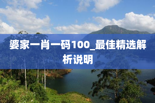 婆(po)傢(jia)一肖(xiao)一碼(ma)100_最佳精(jing)選解析説(shuo)明